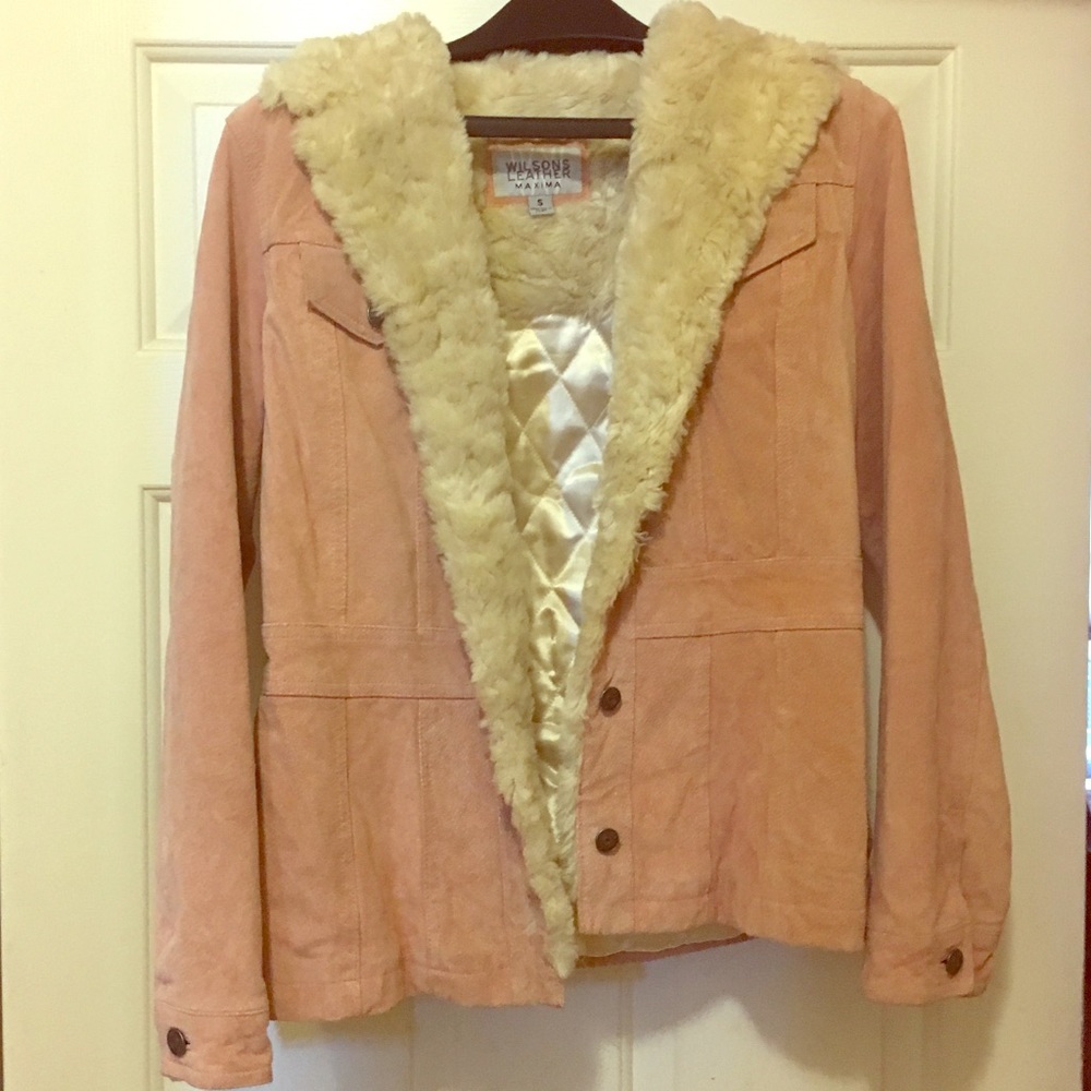 Vintage pink suede jacket